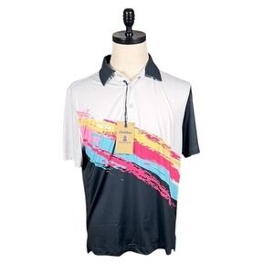 Chubbies Mens The Tennis Champ Performance‎ Polo Shirt Multi Color 582202-022 S